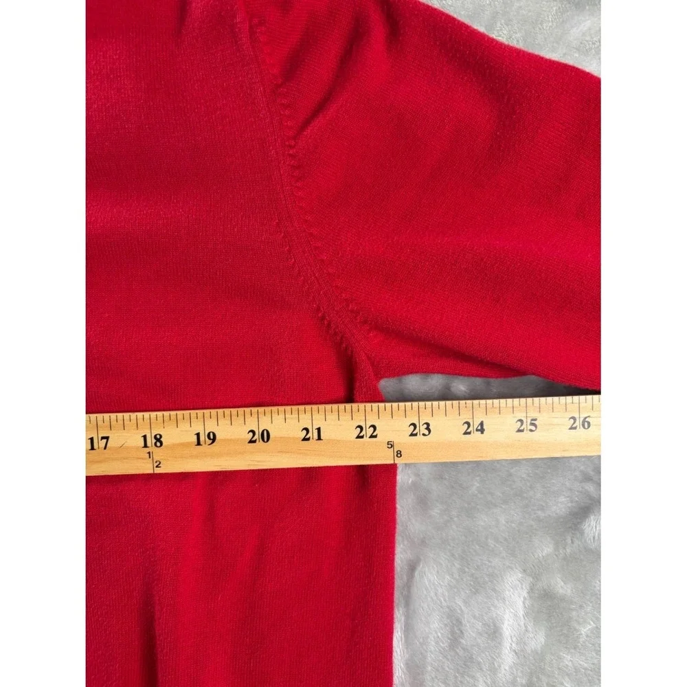 Lacoste Men's V-Neck Sweater Red Cotton Size 7 XL Embroidered Crocodile Logo‎